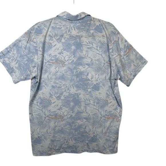 Columbia Thistle Town Omni Wick Polo Blue Tropical Print Size Large - Picture 2 of 7